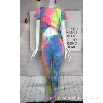 DTY Tie-die Fabric Women Suit